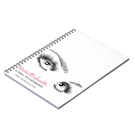 Minimalistische Zwarte en Witte Wimpers Chic Make- Notitieboek (Linkerzijde)