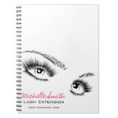 Minimalistische Zwarte en Witte Wimpers Chic Make- Notitieboek (Voorkant)