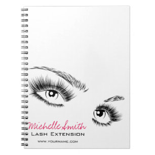 Minimalistische Zwarte en Witte Wimpers Chic Make- Notitieboek