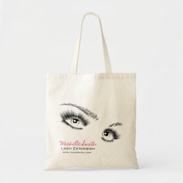 Minimalistische Zwarte en Witte Wimpers Chic Make- Tote Bag