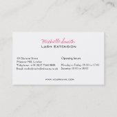 Minimalistische Zwarte en Witte Wimpers Chic Make- Visitekaartje (Achterkant)