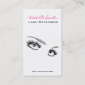 Minimalistische Zwarte en Witte Wimpers Chic Make- Visitekaartje (Voorkant)