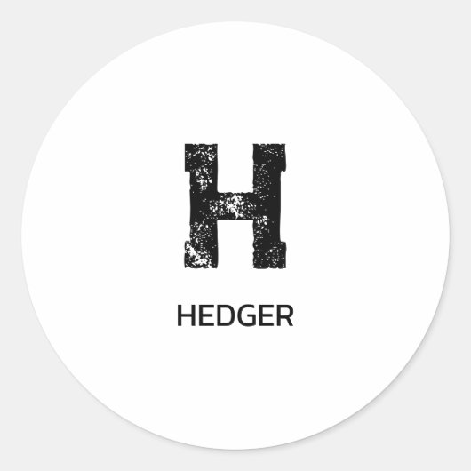 MINIMALISTISCHE ZWARTE ENKELE LETTER MONOGRAM NAAM RONDE STICKER (Voorkant)
