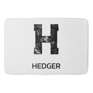 MINIMALISTISCHE ZWARTE ENKELVOUDIGE LETTER MONOGRA BADMAT