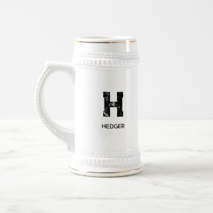 MINIMALISTISCHE ZWARTE ENKELVOUDIGE LETTER MONOGRA BIERPUL