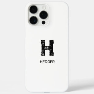 MINIMALISTISCHE ZWARTE ENKELVOUDIGE LETTER MONOGRA iPhone 16 PRO MAX HOESJE