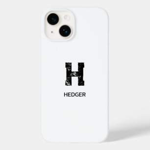 MINIMALISTISCHE ZWARTE ENKELVOUDIGE LETTER MONOGRA Case-Mate iPhone 14 HOESJE