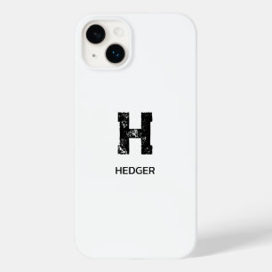 MINIMALISTISCHE ZWARTE ENKELVOUDIGE LETTER MONOGRA Case-Mate iPhone 14 PLUS HOESJE