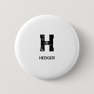 MINIMALISTISCHE ZWARTE ENKELVOUDIGE LETTER MONOGRA RONDE BUTTON 5,7 CM