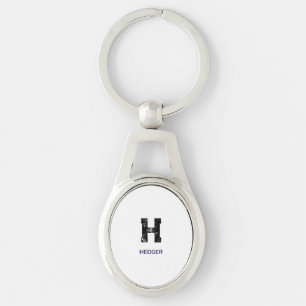 MINIMALISTISCHE ZWARTE ENKELVOUDIGE LETTER MONOGRA SLEUTELHANGER