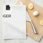 MINIMALISTISCHE ZWARTE ENKELVOUDIGE LETTER MONOGRA THEEDOEK (Quarter Fold)