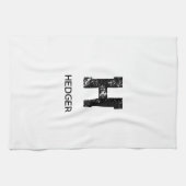 MINIMALISTISCHE ZWARTE ENKELVOUDIGE LETTER MONOGRA THEEDOEK (Horizontaal)