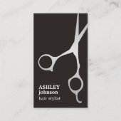 Minimalistische zwarte faux zilveren witte gedurfd visitekaartje (Voorkant)