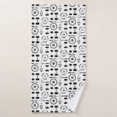 Minimalistische zwarte fitnessapparatuur badhanddoek (Badhanddoek)
