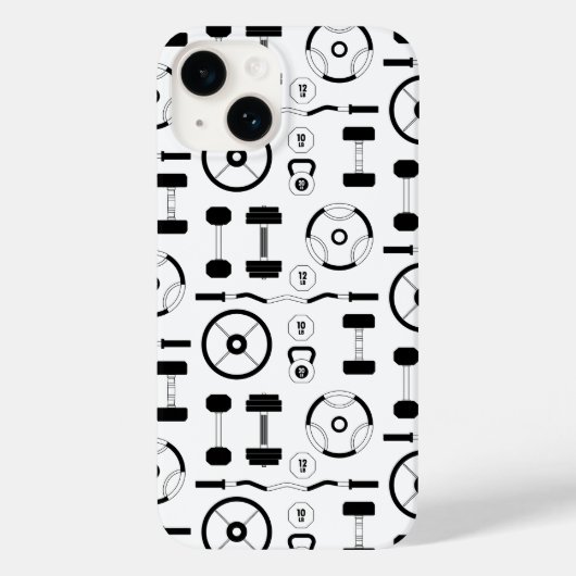 Minimalistische zwarte fitnessapparatuur Case-Mate iPhone case (Achterkant)