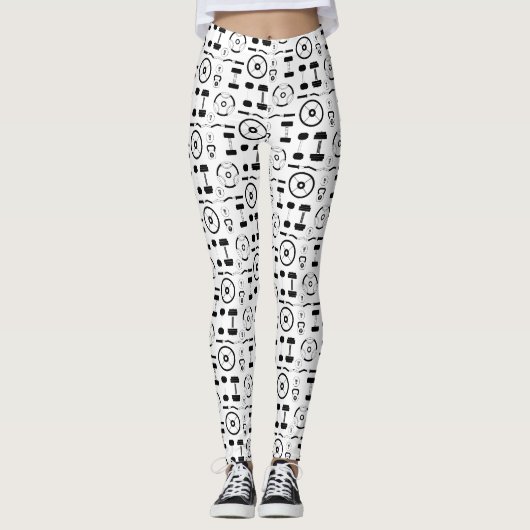 Minimalistische zwarte fitnessapparatuur leggings (Voorkant)