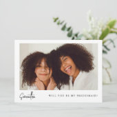 Minimalistische Zwarte Foto Bruidsmeisje Voorstelk (Staand voorkant)