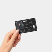 Minimalistische zwarte foto & logo badge (Handheld)