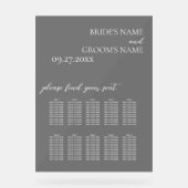 Minimalistische zwarte Frosted Wedding Seating Cha Acryl Bord (Voorkant)