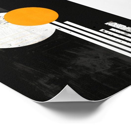 Minimalistische zwarte geometrie Abstract Poster (Hoek)