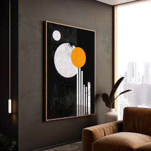 Minimalistische zwarte geometrie Abstract Poster