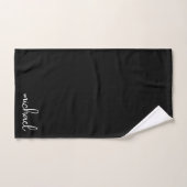 Minimalistische zwarte gepersonaliseerde bad handdoek (Handdoek)