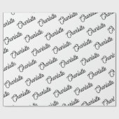 Minimalistische zwarte gepersonaliseerde naam elke cadeaupapier (Vlak)