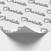 Minimalistische zwarte gepersonaliseerde naam elke cadeaupapier (Hoek)