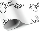 Minimalistische zwarte gepersonaliseerde naam elke cadeaupapier (Rol Hoek)