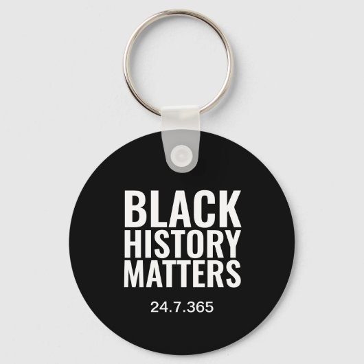 Minimalistische ZWARTE GESCHIEDENIS 24 7 365 BHM Sleutelhanger (Voorkant)