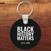 Minimalistische ZWARTE GESCHIEDENIS 24 7 365 BHM Sleutelhanger (Voorkant)