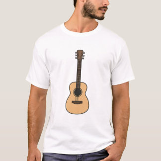 Minimalistische zwarte gitaar silhouet T-shirt – v