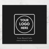 Minimalistische zwarte glanzende wijnlabel | Op ma Sparkling Wijnetiket (Enkel label)