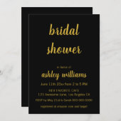 Minimalistische zwarte & goudbridschoeiseluitvindi kaart (Voorkant / Achterkant)