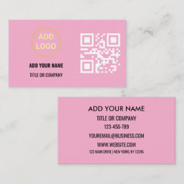 Minimalistische Zwarte Gouden Aangepaste Logo QR C Visitekaartje