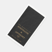 Minimalistische zwarte gouden botanische vertakkin servet (Hoek)