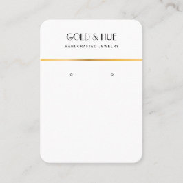 Minimalistische zwarte gouden chic witte oorbeldis visitekaartje