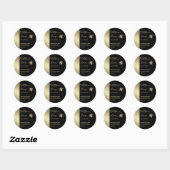 Minimalistische zwarte gouden honingraat honingbij ronde sticker (Vel)