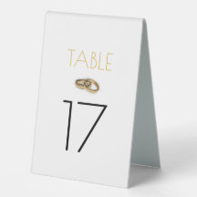 Minimalistische Zwarte Gouden Huwelijk Tafel Numme