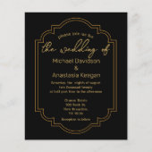 minimalistische zwarte gouden indiase trouwuitnodi (Voorkant)