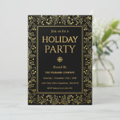 Minimalistische Zwarte & Gouden Kerstborrel Kaart (Staand voorkant)