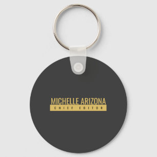 Minimalistische Zwarte & Gouden Kleur Professionel Sleutelhanger