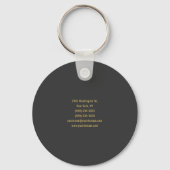 Minimalistische Zwarte & Gouden Kleur Professionel Sleutelhanger (Achterkant)