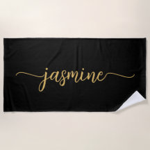 Minimalistische zwarte gouden monogram naam grote 