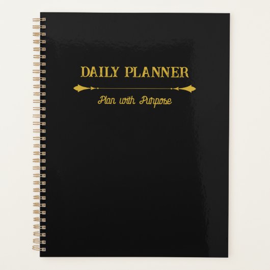 Minimalistische Zwarte Gouden Planner (Voorkant)