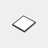 Minimalistische Zwarte Gouden Script Tweegrens Mon Post-it® Notes (Schuin)