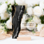 Minimalistische zwarte goudgetijden 40e verjaardag acryl uitnodigingen