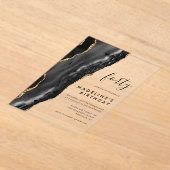 Minimalistische zwarte goudgetijden 40e verjaardag acryl uitnodigingen (Laagn)