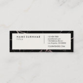 Minimalistische zwarte goudstripe Loyalty Mini Visitekaartje (Achterkant)