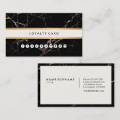 Minimalistische zwarte goudstripe Loyalty Visitekaartje (Voorkant / Achterkant)